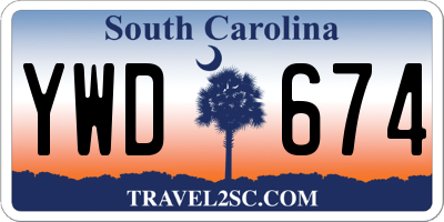 SC license plate YWD674