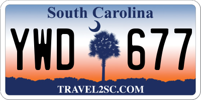 SC license plate YWD677