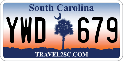 SC license plate YWD679