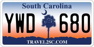 SC license plate YWD680