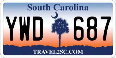 SC license plate YWD687