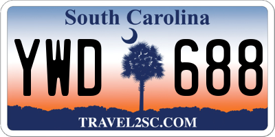 SC license plate YWD688