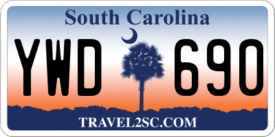 SC license plate YWD690