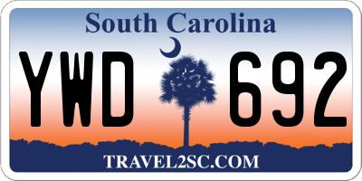 SC license plate YWD692