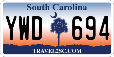 SC license plate YWD694