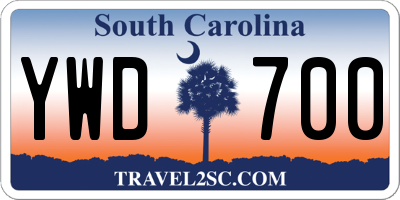 SC license plate YWD700