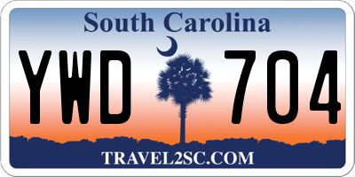 SC license plate YWD704