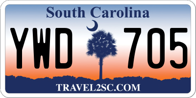 SC license plate YWD705