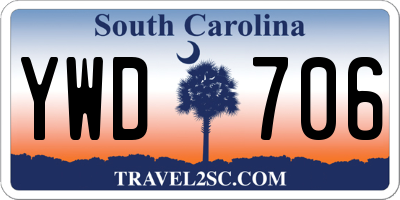 SC license plate YWD706