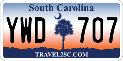 SC license plate YWD707