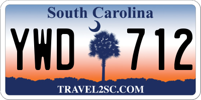 SC license plate YWD712