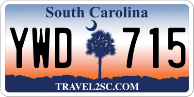 SC license plate YWD715