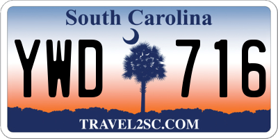 SC license plate YWD716