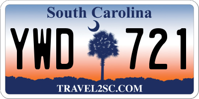 SC license plate YWD721
