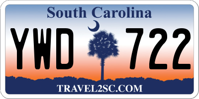 SC license plate YWD722