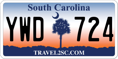 SC license plate YWD724