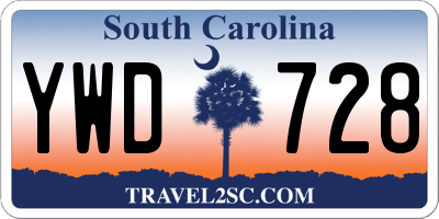 SC license plate YWD728