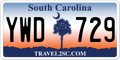SC license plate YWD729