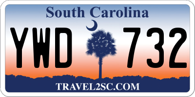 SC license plate YWD732
