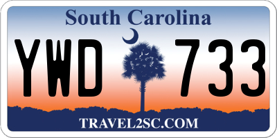 SC license plate YWD733