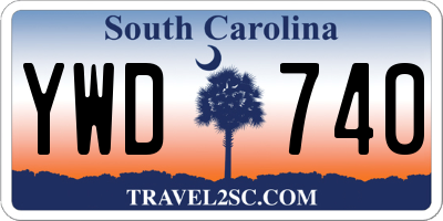 SC license plate YWD740