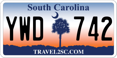 SC license plate YWD742