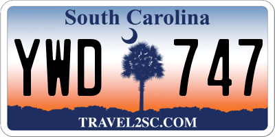 SC license plate YWD747