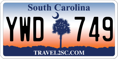 SC license plate YWD749