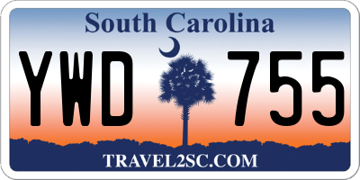 SC license plate YWD755