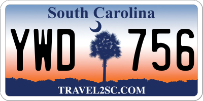 SC license plate YWD756