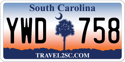 SC license plate YWD758