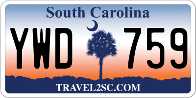 SC license plate YWD759