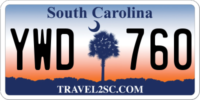 SC license plate YWD760