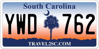 SC license plate YWD762