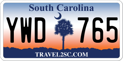 SC license plate YWD765