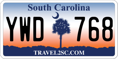 SC license plate YWD768