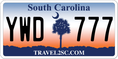 SC license plate YWD777