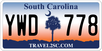 SC license plate YWD778