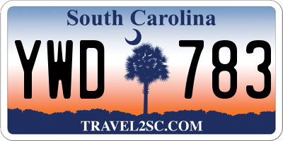 SC license plate YWD783