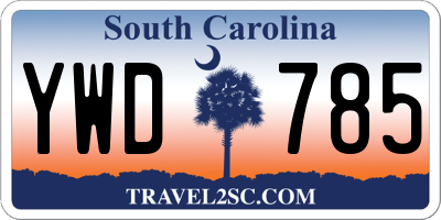 SC license plate YWD785