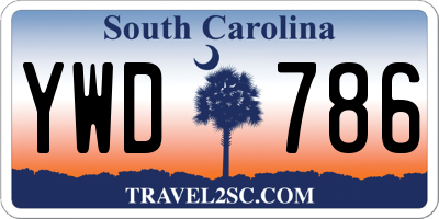 SC license plate YWD786
