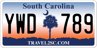 SC license plate YWD789