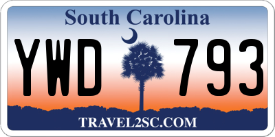 SC license plate YWD793