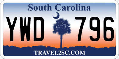 SC license plate YWD796
