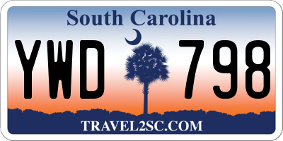 SC license plate YWD798