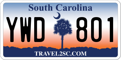 SC license plate YWD801