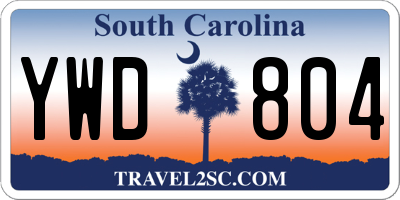 SC license plate YWD804
