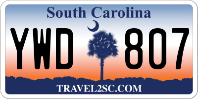 SC license plate YWD807