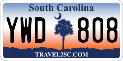 SC license plate YWD808
