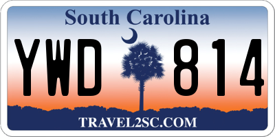 SC license plate YWD814